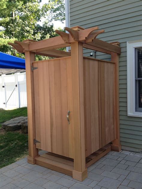 wood metal outdoor shower enclosure|prefabricated outdoor showers.